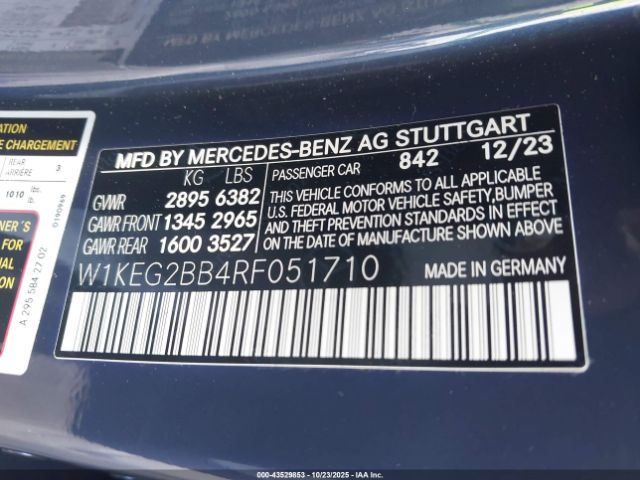 2024 MERCEDES-BENZ EQE 350+ W1KEG2BB4RF051710 Photo 8
