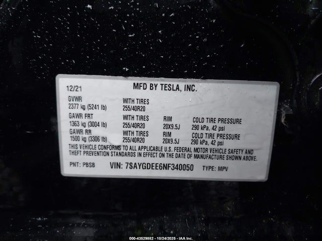 2022 TESLA MODEL Y 7SAYGDEE6NF340050 Photo 8