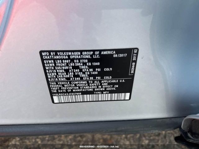 2018 VOLKSWAGEN ATLAS 1V2LR2CAXJC527805 Photo 8