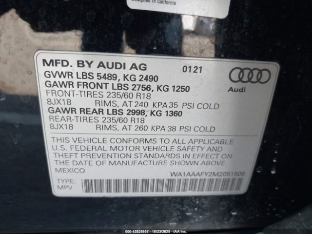 2021 AUDI Q5 WA1AAAFY2M2051508 Photo 8