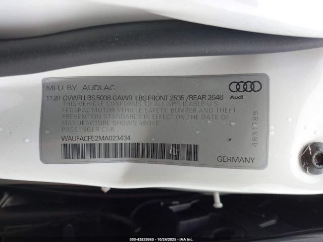 2021 AUDI A5 SPORTBACK WAUFACF52MA023434 Photo 8