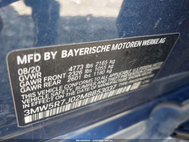 2021 BMW 330I 3MW5R7J02M8B53037 Photo 8