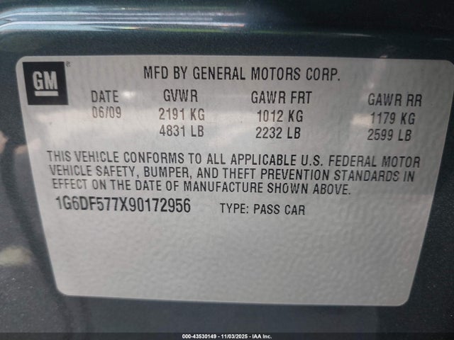 2009 CADILLAC CTS 1G6DF577X90172956 Photo 8