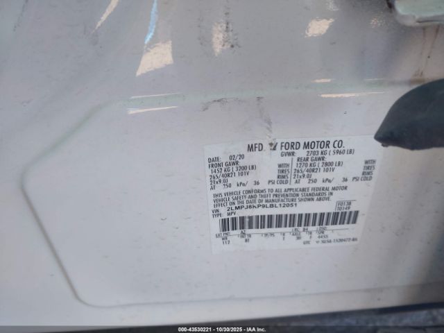 2020 LINCOLN NAUTILUS 2LMPJ8KP9LBL12051 Photo 8