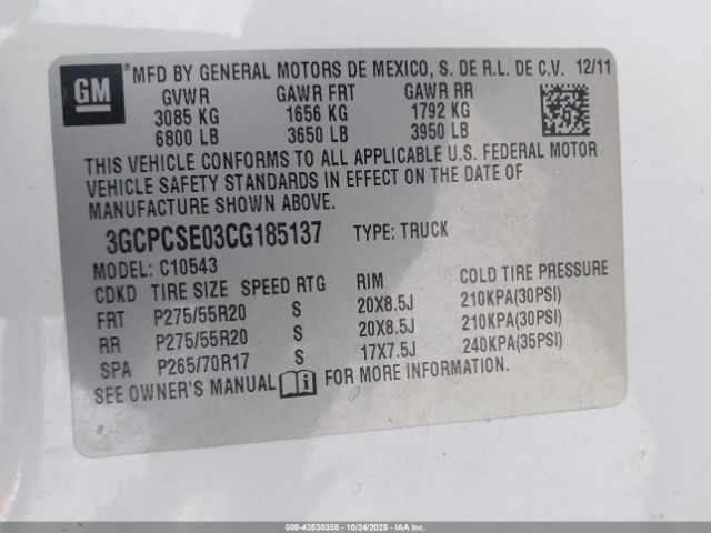 2012 CHEVROLET SILVERADO 1500 3GCPCSE03CG185137 Photo 8