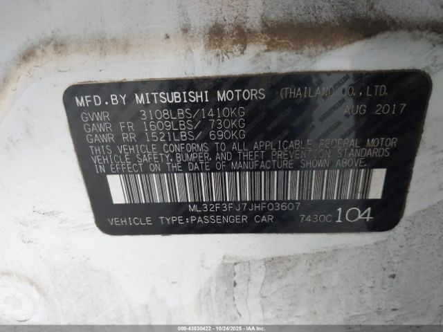 2018 MITSUBISHI MIRAGE G4 ML32F3FJ7JHF03607 Photo 8