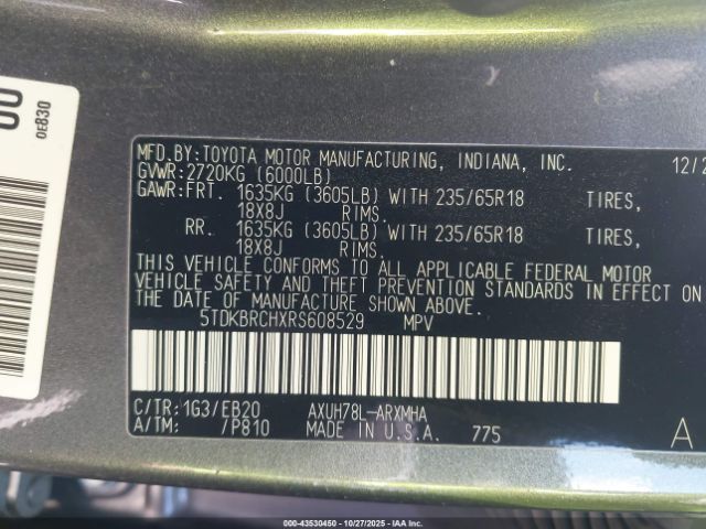 2024 TOYOTA HIGHLANDER HYBRID 5TDKBRCHXRS608529 Photo 8