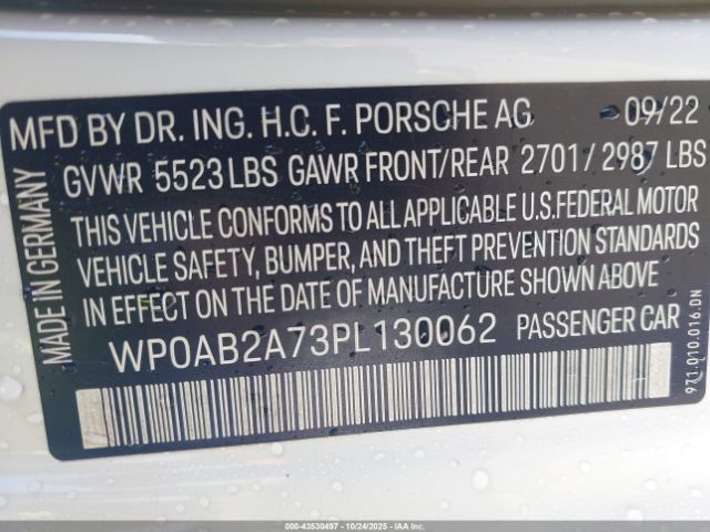 2023 PORSCHE PANAMERA WP0AB2A73PL130062 Photo 8