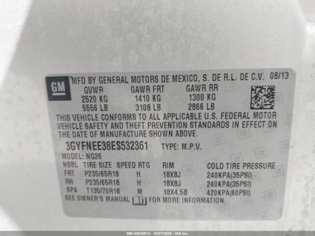 2014 CADILLAC SRX 3GYFNEE38ES532361 Photo 8