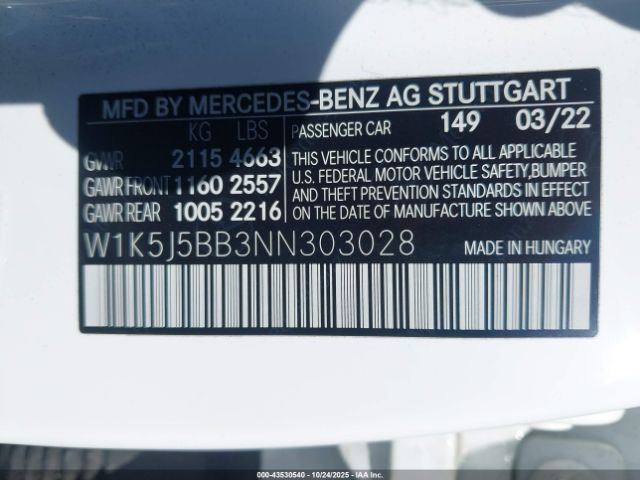 2022 MERCEDES-BENZ AMG CLA 35 W1K5J5BB3NN303028 Photo 8