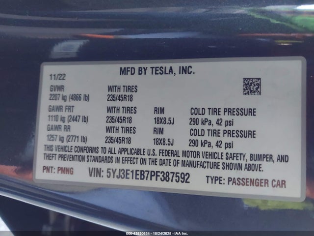2023 TESLA MODEL 3 5YJ3E1EB7PF387592 Photo 8
