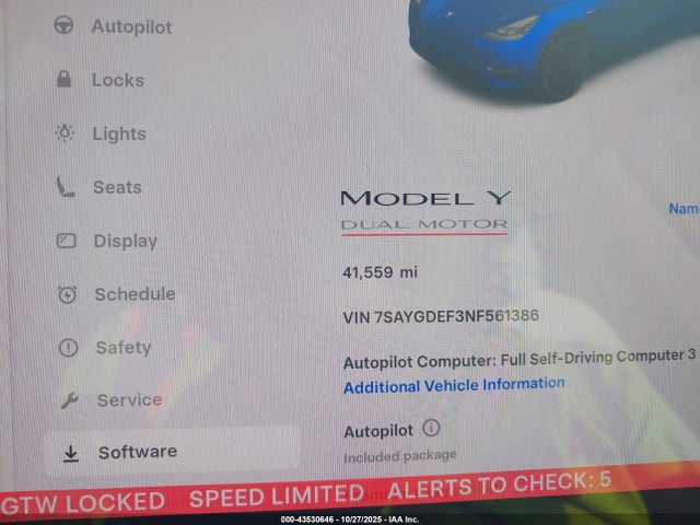 2022 TESLA MODEL Y 7SAYGDEF3NF561386 Photo 6