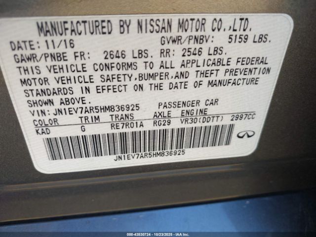 2017 INFINITI Q50 JN1EV7AR5HM836925 Photo 8