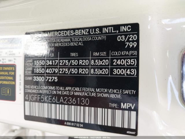 2020 MERCEDES-BENZ GLS 450 4JGFF5KE6LA236130 Photo 8