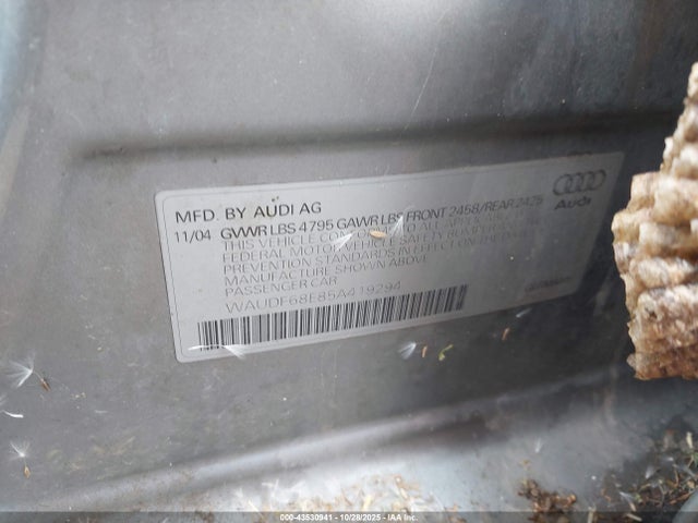 2005 AUDI A4 WAUDF68E85A419294 Photo 8