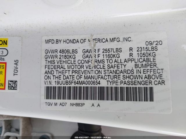 2021 ACURA TLX 19UUB5F64MA000654 Photo 8