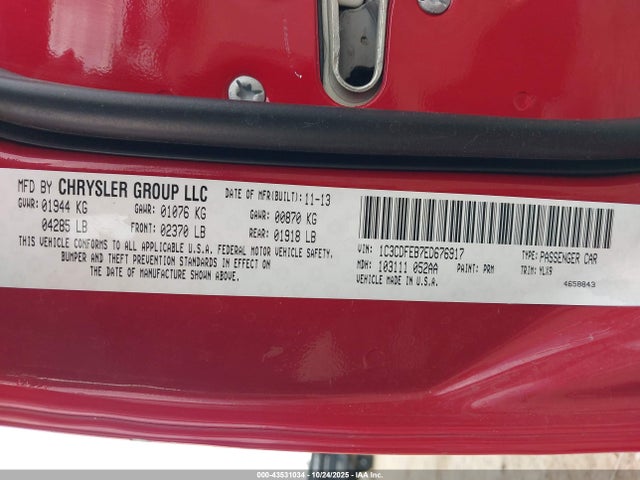 Продаж на аукціоні авто 2014 Dodge Dart Gt, vin: 1C3CDFEB7ED676917, номер лоту: 43531034