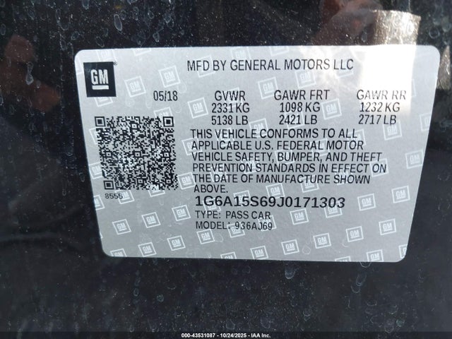 2018 CADILLAC CTS-V 1G6A15S69J0171303 Photo 8