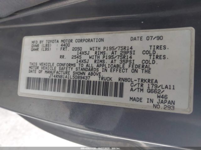 1990 TOYOTA PICKUP JT4RN81A1L5089437 Photo 8