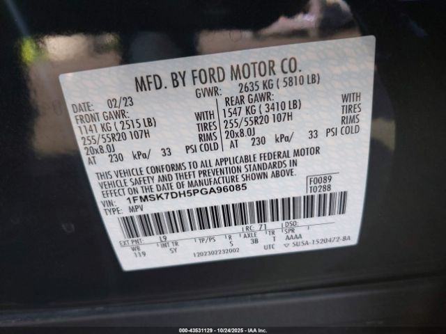 2023 FORD EXPLORER 1FMSK7DH5PGA96085 Photo 8