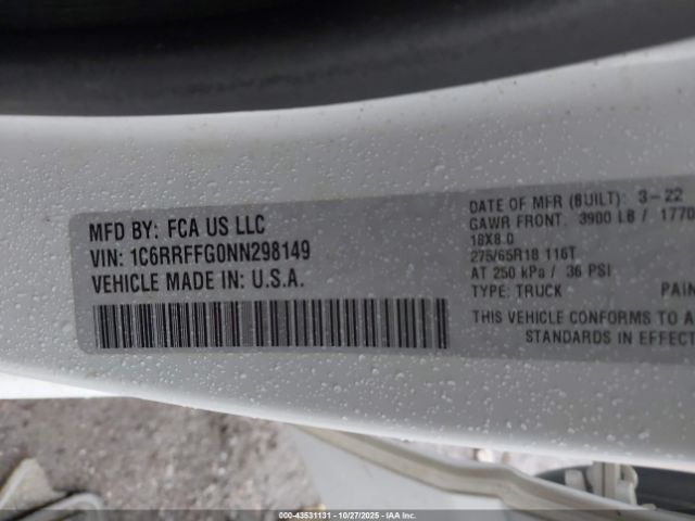 2022 RAM 1500 1C6RRFFG0NN298149 Photo 8