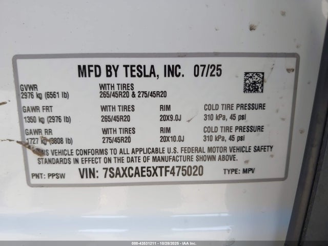 2026 TESLA MODEL X 7SAXCAE5XTF475020 Photo 8