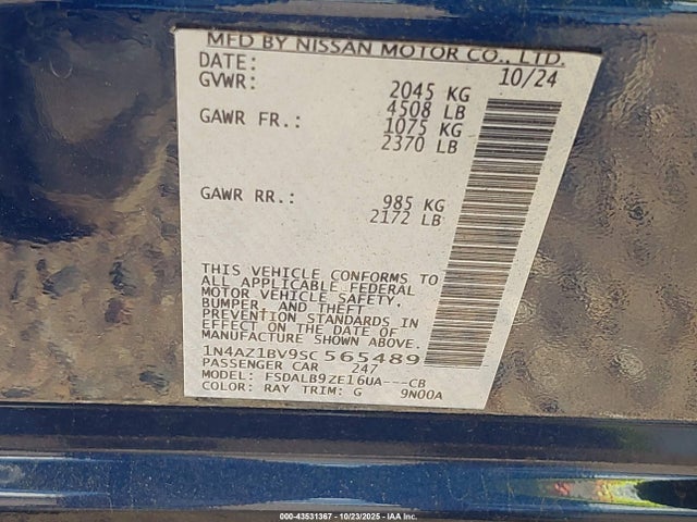 Nissan Leaf 2025 1N4AZ1BV9SC565489 Image 9