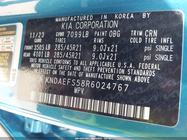 KIA Ev9 Gt-line 2024 KNDAEFS58R6024767 Image 9