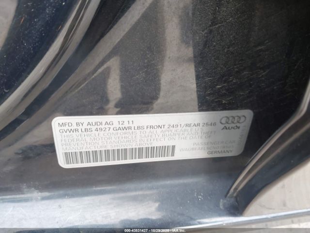 2012 AUDI A4 WAUBFAFL5CN019565 Photo 8