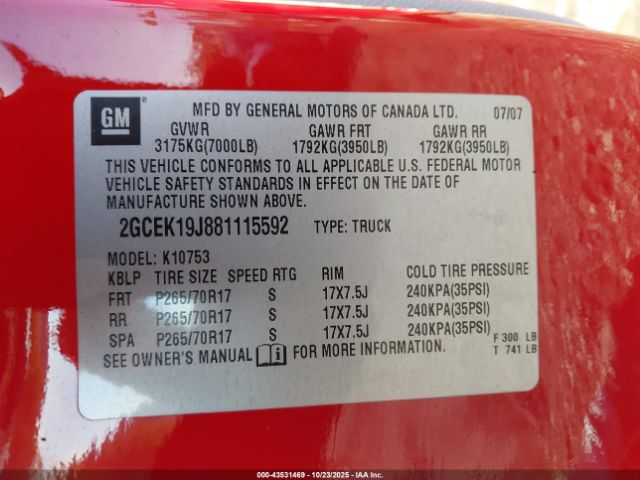 2008 CHEVROLET SILVERADO 1500 2GCEK19J881115592 Photo 8