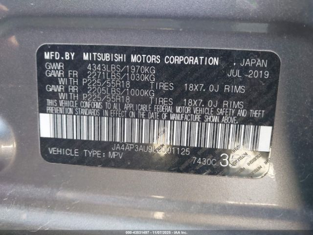 2020 MITSUBISHI OUTLANDER SPORT JA4AP3AU9LU001125 Photo 8