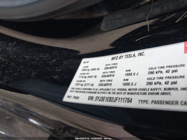 2018 TESLA MODEL 3 5YJ3E1EB2JF111764 Photo 8