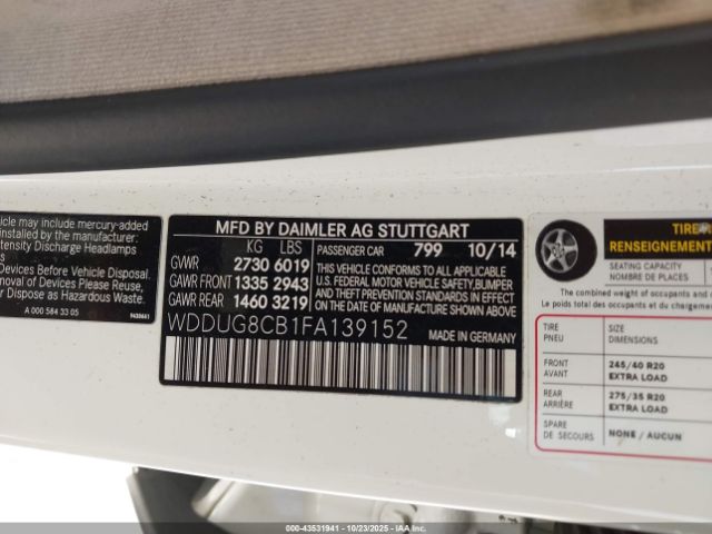 2015 MERCEDES-BENZ S 550 WDDUG8CB1FA139152 Photo 8