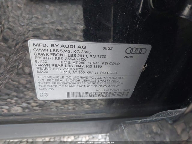 2022 AUDI SQ5 SPORTBACK WA124AFY7N2116463 Photo 8