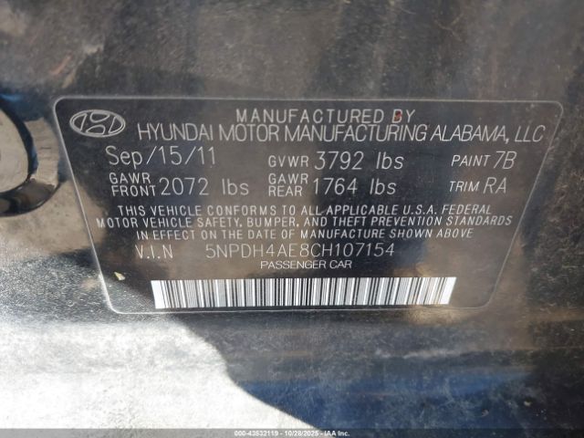 2012 HYUNDAI ELANTRA 5NPDH4AE8CH107154 Photo 8
