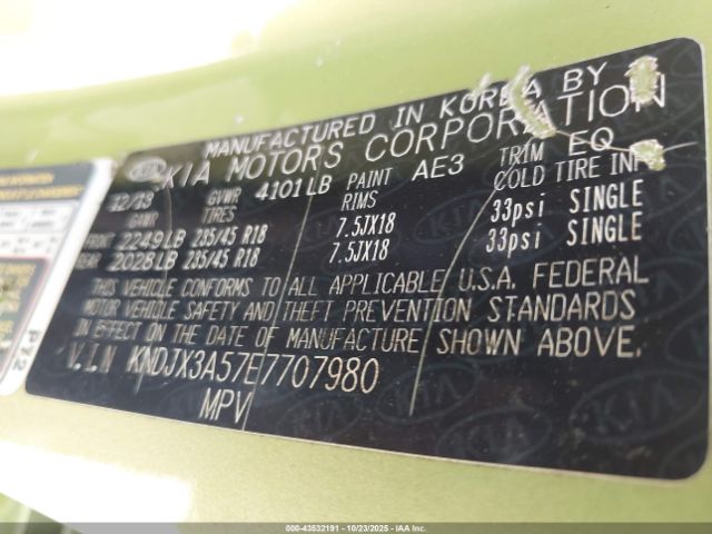 2014 KIA SOUL KNDJX3A57E7707980 Photo 8