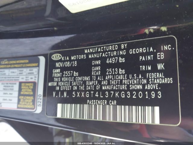 2019 KIA OPTIMA 5XXGT4L37KG320193 Photo 8