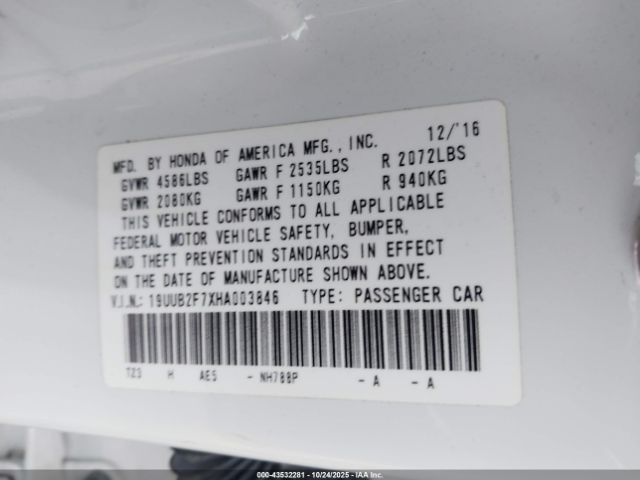 2017 ACURA TLX 19UUB2F7XHA003846 Photo 8