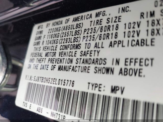 2014 ACURA RDX 5J8TB3H52EL015776 Photo 8