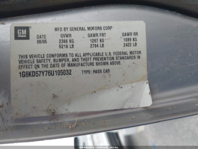 2006 CADILLAC DTS 1G6KD57Y76U105032 Photo 8