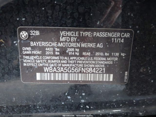 2015 BMW 328I WBA3A5G56FNS84221 Photo 8