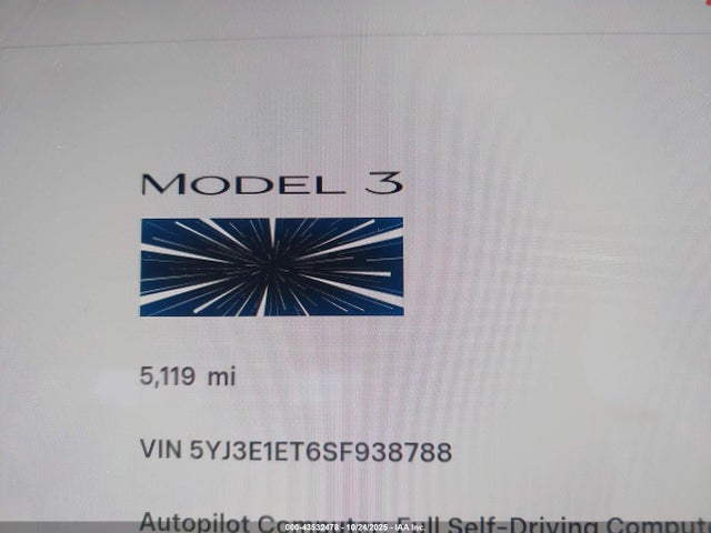 2025 TESLA MODEL 3 5YJ3E1ET6SF938788 Photo 6