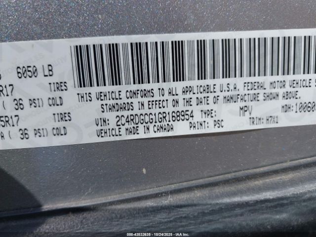 2016 DODGE GRAND CARAVAN 2C4RDGCG1GR168954 Photo 8