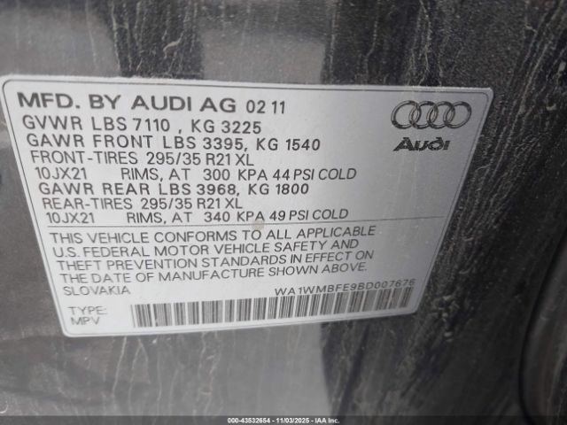 2011 AUDI Q7 WA1WMBFE9BD007676 Photo 8