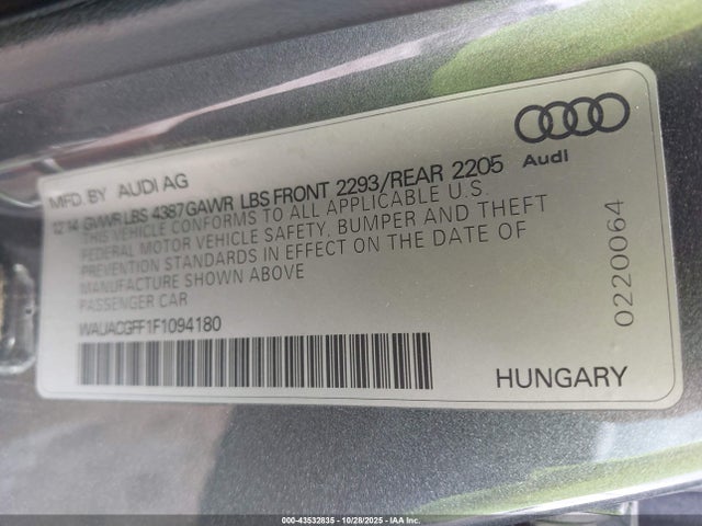 2015 AUDI A3 WAUACGFF1F1094180 Photo 8