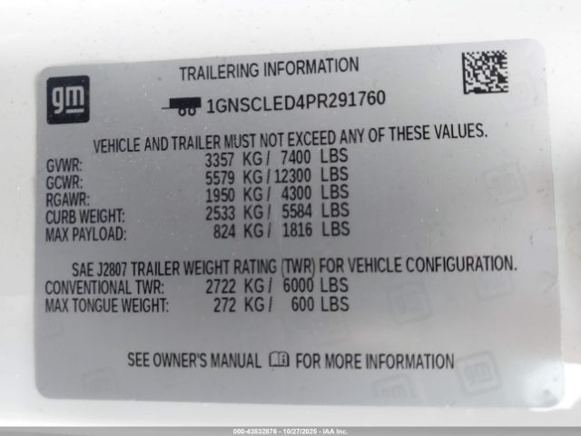 2023 CHEVROLET TAHOE 1GNSCLED4PR291760 Photo 8