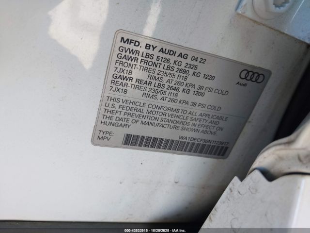 2022 AUDI Q3 WA1DECF36N1123917 Photo 8