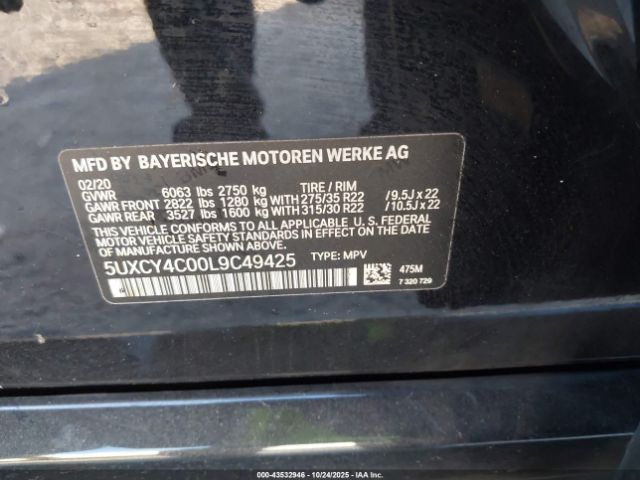 2020 BMW X6 5UXCY4C00L9C49425 Photo 8