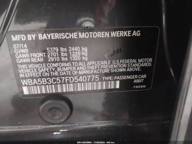 Aukcja sprzedaży 2015 Bmw 535i Xdrive, vin: WBA5B3C57FD540775, numer aukcji: 43532990