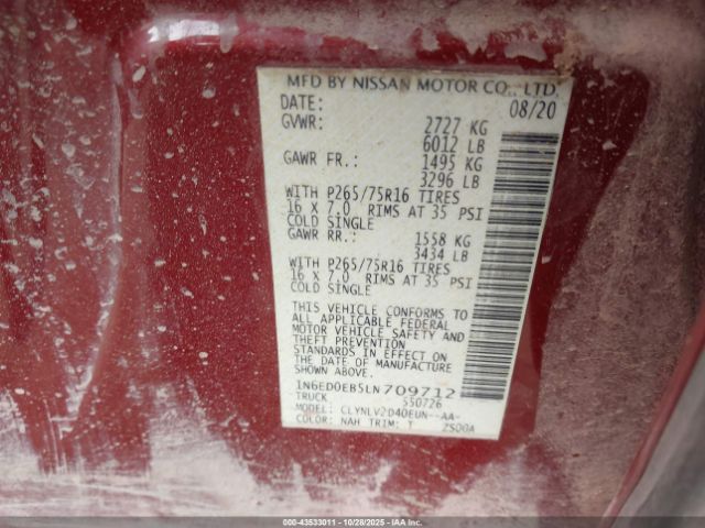 2020 NISSAN FRONTIER 1N6ED0EB5LN709712 Photo 8